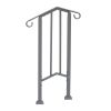 Handrails for Outdoor Steps, Iron Handrail Fits 1 Step, Transitional Handrail with Installation Kit, Silver