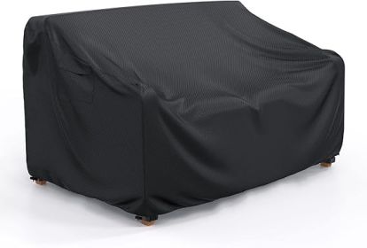 Patio Sofa Cover Waterproof - Heavy Duty 2-Seater Outdoor Couch Cover Patio Furniture Covers with Air Vent and Handles, 60" L×34" D×30" H,