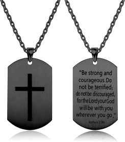 Inspirational Necklace for Men 316L Stainless Necklace Dog Tag Necklace Fashion Necklace Jewellery Gift for Men Women Teens