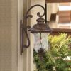 22"(H) Vintage Outdoor Wall Lantern, Weatherproof Exterior Sconce Light with Clear Glass Shade, Waterproof Wall Mount Light Fixture for Patio, Porch