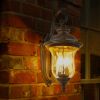 22"(H) Vintage Outdoor Wall Lantern, Weatherproof Exterior Sconce Light with Clear Glass Shade, Waterproof Wall Mount Light Fixture for Patio, Porch