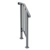 Handrails for Outdoor Steps, Iron Handrail Fits 1 Step, Transitional Handrail with Installation Kit, Silver