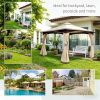 10' X 12' Outdoor Gazebo with Mosquito Netting Patio Canopy Soft Top Roof Steel Frame for Lawn Garden Backyard