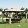 10' X 12' Outdoor Gazebo with Mosquito Netting Patio Canopy Soft Top Roof Steel Frame for Lawn Garden Backyard
