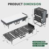 75" Folding Bed with Adjustable Headboard & 5" Memory Foam, Space Saving Rollaway Guest Bed for Tall People, Portable Twin Cot on Wheels