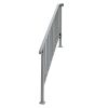 Handrails for Outdoor Steps, Iron Handrail Fits 4 Step, Transitional Handrail with Installation Kit, Silver