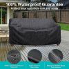Patio Sofa Cover Waterproof - Heavy Duty 2-Seater Outdoor Couch Cover Patio Furniture Covers with Air Vent and Handles, 60" L×34" D×30" H,
