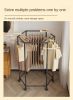 360° Rotating Hexagonal Clothes Rack with Wheels, Heavy-Duty Metal Garment Organizer, Space-Saving Wardrobe Storage Stand for Bedroom, Dorm, Balcony