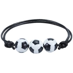 Sports Theme Charm Bracelets; Basketball Football Baseball Volleyball Bracelet Adjustable Inspirational Sports Beads Ball Bracelet With Charm For Teen (size: Soccer)