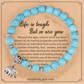 Natural Stone Amethyst Healing Bracelet Inspirational Gifts for Women (Color: Blue)