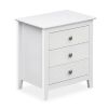 Modern Farmhouse 3-Drawer NightStand with Wood Grain Accents and Sleek Knobs