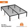 Heavy Duty Metal Bed Frame with Sturdy Steel Slat Support, No Box Spring Needed