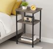 3 layer coffee table with adjustable height, small bedside table, storage shelf, suitable for bedroom, living room, office space saving