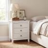 Modern Farmhouse 3-Drawer NightStand with Wood Grain Accents and Sleek Knobs
