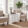 Modern Farmhouse 3-Drawer NightStand with Wood Grain Accents and Sleek Knobs