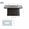 Direct Wicker Rectangular Propane Lift-Top Patio Fire Pit Table with Wind  Glass Wind Guard & Cover,Grey