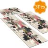 Three-piece kitchen rug set, non-slip and washable, abstract pattern kitchen hallway rug, soft and comfortable, suitable for sinks, floors, entrances